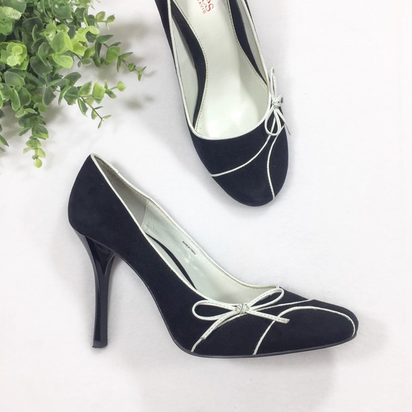 Charles David Shoes - Black Suede Charles by Charles David Pumps w/ Bows